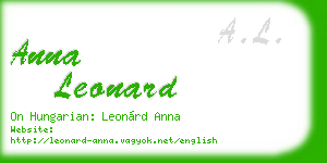 anna leonard business card